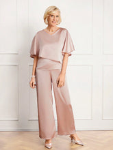 Miaspire 2pcs/Set Women's Summer Solid V-Neck Ruffle Sleeve Blouse And Wide Leg Pants Set